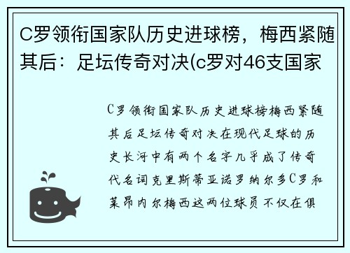 C罗领衔国家队历史进球榜，梅西紧随其后：足坛传奇对决(c罗对46支国家队进球创历史纪录)