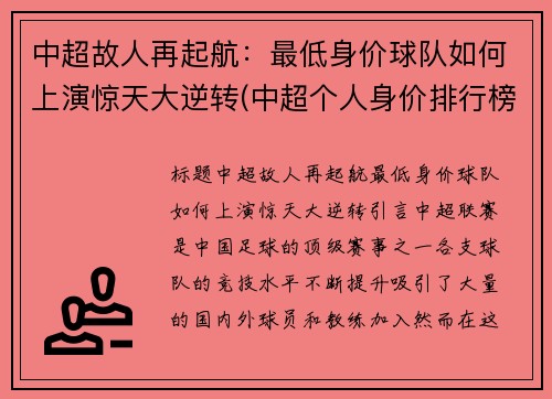 中超故人再起航：最低身价球队如何上演惊天大逆转(中超个人身价排行榜2020)